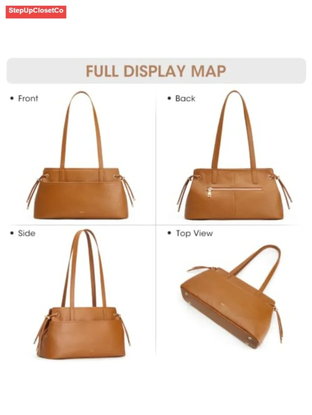 Genuine Leather Hobo Shoulder Bag Drawstring